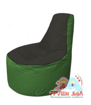 Бескаркасное кресло мешокТрон Т1.1-2408(черный-зеленый)