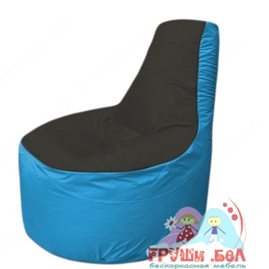 Бескаркасное кресло мешокТрон Т1.1-2413(черный-голубой)