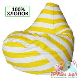 Живое кресло-мешок Груша Жёлтый полосатик