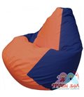 Живое кресло-мешок Груша Макси оранжево-синее