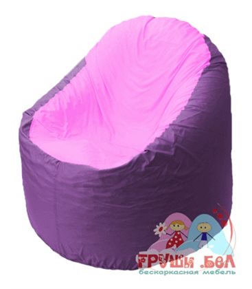 Живое кресло-мешок Bravo сиреневое, сидушка розовая
